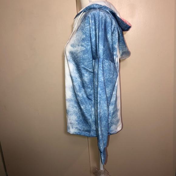 Tie dye pink blue hoodie top & shorts set NEW - Picture 6 of 10